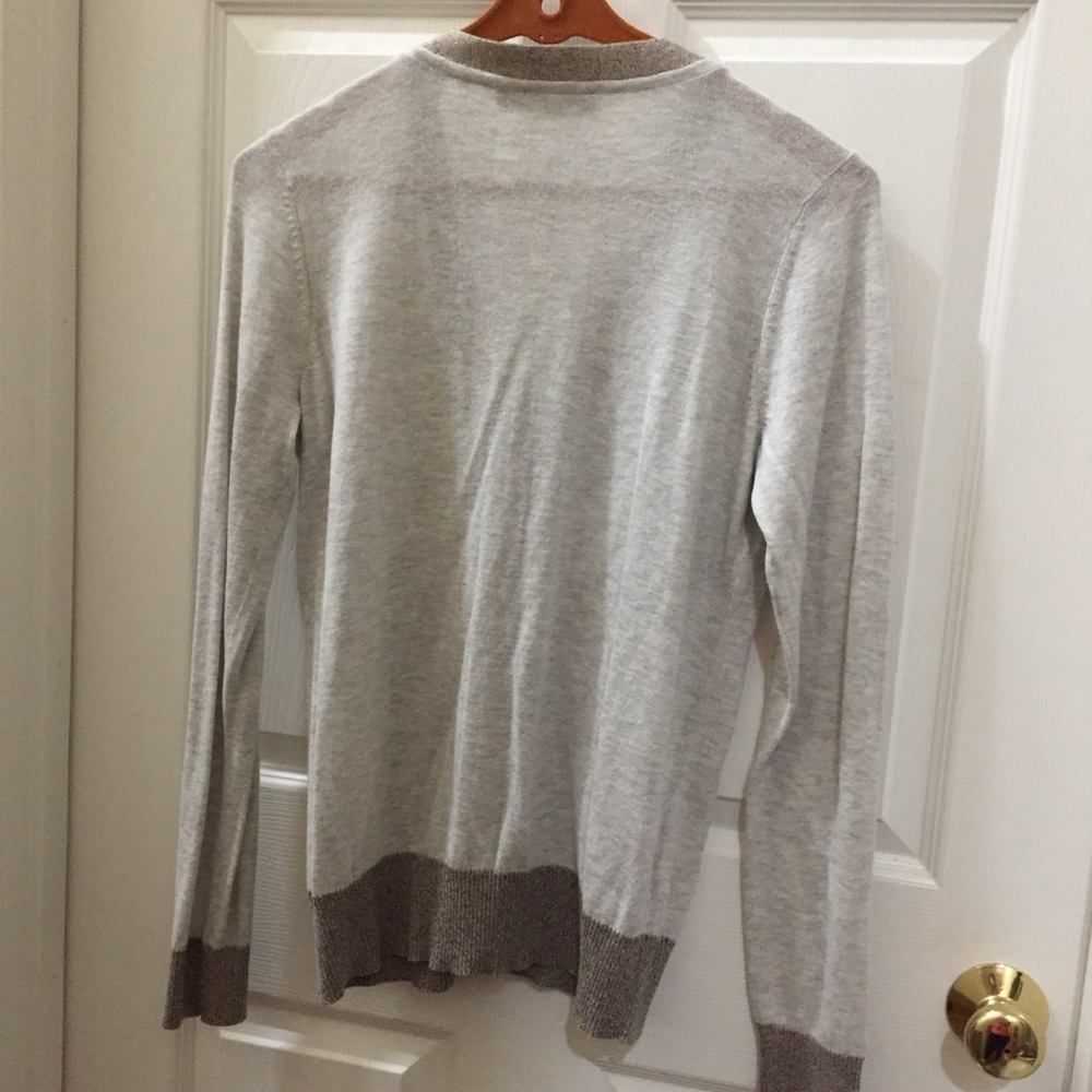 Button Front Gray Cardigan Large - Picture 2 of 6